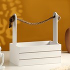 Подарочный ящик «Аром», деревянный, ручка - канат, белый, набор 3 шт. - Фото 4