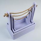 Подарочный ящик «Аром», деревянный, ручка - канат, лавандовый, набор 3 шт. - Фото 4