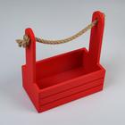 Подарочный ящик «Аром», деревянный, ручка - канат, красный, набор 3 шт. - Фото 3