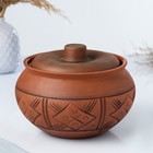Жаровня Кунгурская керамика «Молочение», 2 л, керамика, коричневая - Фото 1
