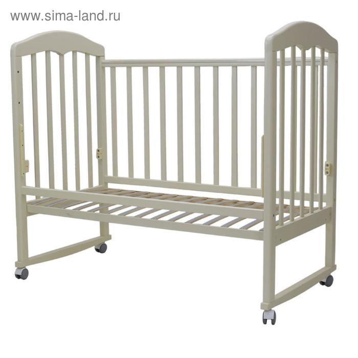 Кровать детская «Сильвия-2» , 120х60 см, колесо, качалка, цвет слоновая кость