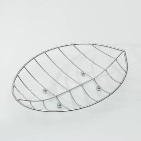 

Фруктовница Доляна «Листок», 31,5×22,5×5,5 см, цвет хром