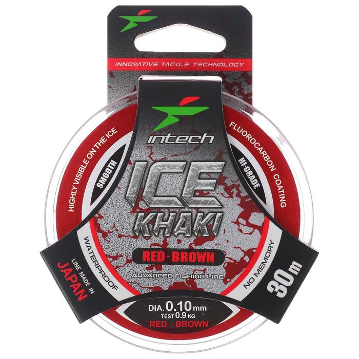 Леска Intech Ice Khaki, диаметр 0.10 мм, тест 0.9 кг, 30 м, цвет красно-коричневый - Фото 1