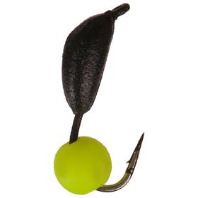 Мормышка безнасадочная "ЯМАН" Банан черный, d=3 мм, вес 0.5 г, шарик желтый неон (уп. 5 шт.)