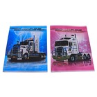 Тетрадь 48 листов клетка "Грузовики", металлик, МИКС - Фото 1