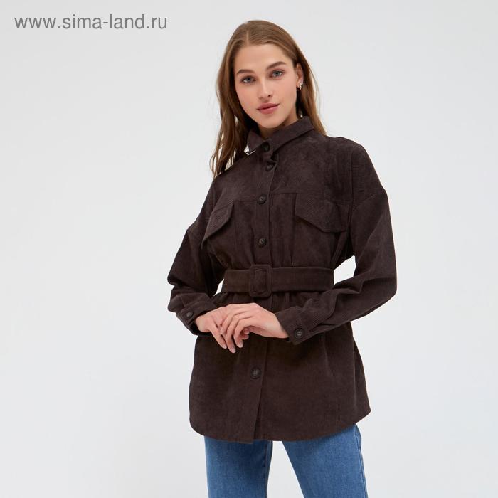 Рубашка женская MINAKU: Casual Collection, размер 50, шоколадный - Фото 1