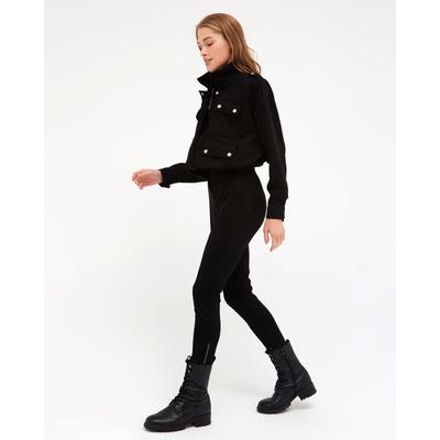 Брюки женские с декоративной молнией MINAKU: Casual Collection, чёрные, размер 46