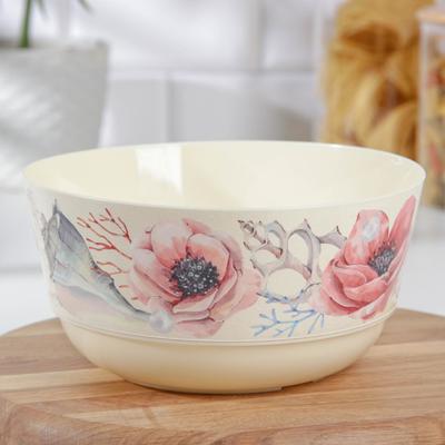 Салатник «Деко. Маки», 2 л, цвет бежевый