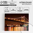 Алмазная мозаика с полным заполнением на холсте «Бруклинский мост», 22×32 см - Фото 1