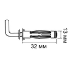 Анкер-молли ЗУБР, с Г-образным крюком, оцинкованный, М4×13×32 мм, 150 шт. - Фото 3