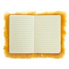 Записная книжка подарочная формат А6, 110 листов, линия, обложка мех кролика ЖЕЛТЫЙ - Фото 3