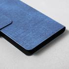 Чехол-книжка для телефона Maverick Slimcase, универсальный, 6-6.5", джинсовый, синий - Фото 4
