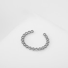 Серьга «Кафф» круги, цвет серебро - Фото 2