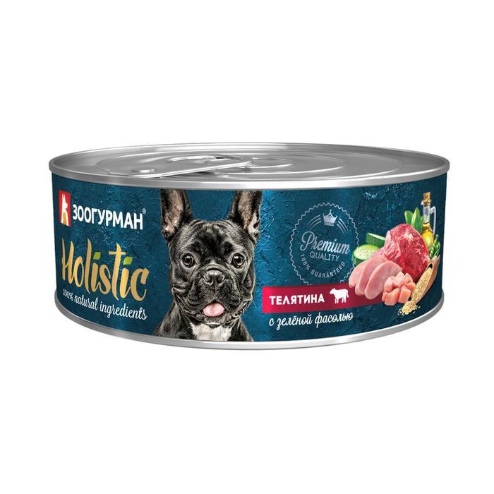 Влажный корм Holistic для собак, телятина с зеленой фасолью, ж/б, 100 г - Фото 1