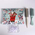 Подарочный набор «Бычки», 2 предмета: открытка, брашинг, массажная расчёска, цвет разноцветный - Фото 2