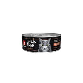 Влажный корм GRAIN FREE для кошек, перепёлка, ж/б, 100 г