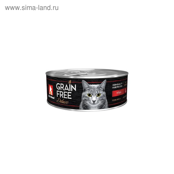 Влажный корм GRAIN FREE для кошек, утка, ж/б, 100 г - Фото 1