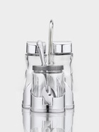 Набор для специй Доляна «Стиль», 3 предмета: сахарница с ложкой 80 мл, солонка и перечница 50 мл, подставка-салфетница, стекло, прозрачный - Фото 2