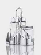 Набор для специй Доляна «Стиль», 3 предмета: сахарница с ложкой 80 мл, солонка и перечница 50 мл, подставка-салфетница, стекло, прозрачный - Фото 3