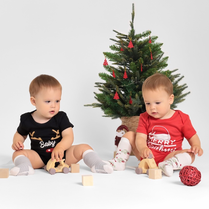 Боди детское «Крошка Я» Merry Christmas, рост 62-68 см - Фото 1