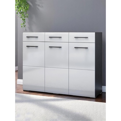 Комод для хранения «Ненси», 1200×985×446 мм, МДФ, цвет венге/белый глянец