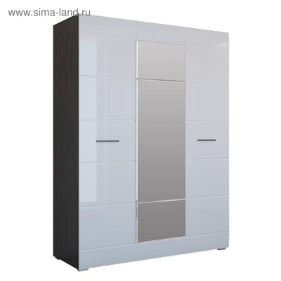 Шкаф прямой трёхстворчатый «Ненси», 1500×466×2000 мм, цвет венге/белый глянец