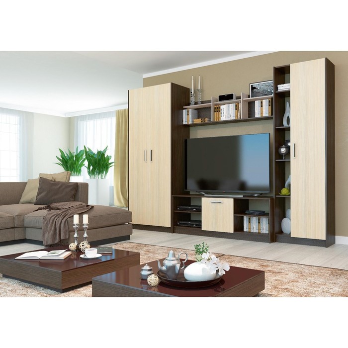 Гостиная «Милан», 3000×2046×446 мм, цвет кантерберри/дуб сонома - Фото 1