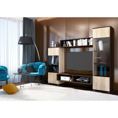 Гостиная «РИО», 2000×1642×446 мм, цвет кантерберри/дуб сонома