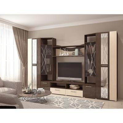 Гостиная «Гамма», 3200×2024×466 мм, цвет венге/дуб