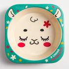 Набор бамбуковой посуды «ТРЕНД. Лама»: тарелка, миска, стакан, вилка, ложка - фото 806004993