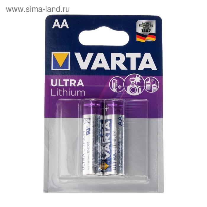 Батарейка литиевая Varta, АА, FR6-2BL, 1.5В, блистер, 2 шт - Фото 1