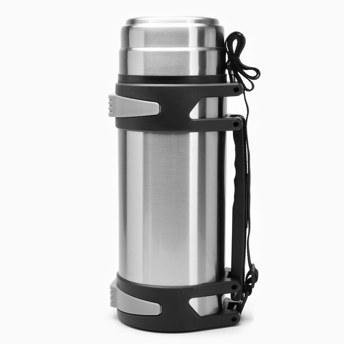 Термос TAKE IT EASY Volume «Колумб», 4 л, с двумя кружками, с ремешком, с помпой, нержавеющая сталь - Фото 1