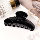 Крабик для волос «Глянец», ранние ромашки, 9.5 см, чёрный (комплект 12 шт) - фото 51840306