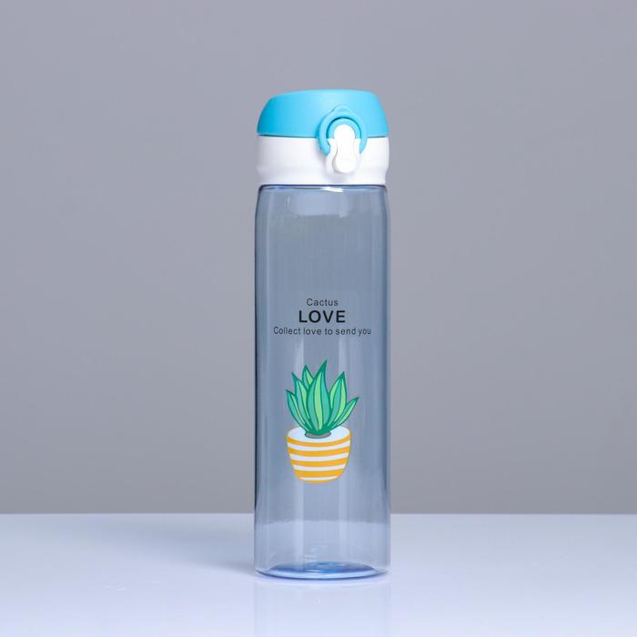 Бутылка для воды, 500 мл, Cactus Love, 22 х 6 см, микс - фото 1905706670