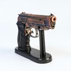 Зажигалка настольная, газовая «Беретта», с лазерной указкой, на подставке, пьезо, 11×13 см - Фото 2