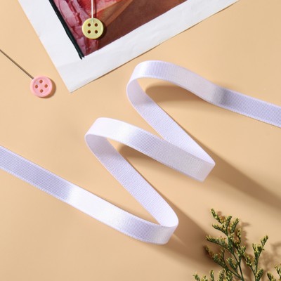 Резинка для бретелей, блестящая, 10 мм, 10±0.5 м, белая