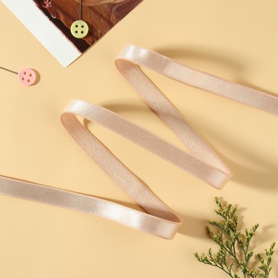 Резинка для бретелей, блестящая, 10 мм, 10±0.5 м, бежевая