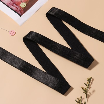 Резинка для бретелей, блестящая, 20 мм, 10±0.5 м, чёрная