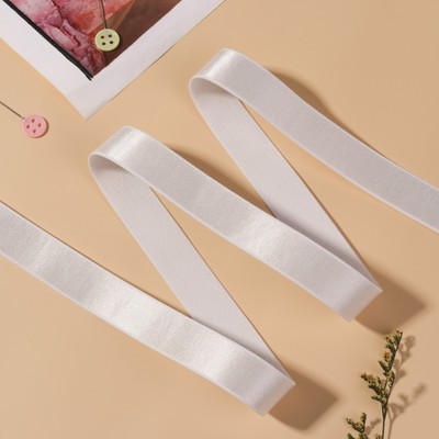 Резинка для бретелей, блестящая, 20 мм, 10±0.5 м, белая