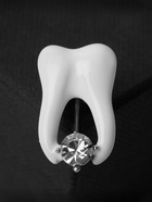 Брошь «Зуб» со стразой, цвет белый в серебре - Фото 5