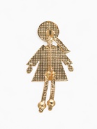 Брошь «Доктор» девушка, бело-коричневая в золоте - Фото 2