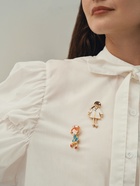 Брошь «Доктор» девушка, бело-коричневая в золоте - Фото 2