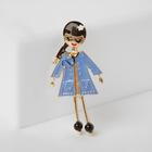 Брошь «Доктор» девушка, цвет голубой в золоте - Фото 1