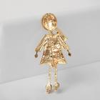 Брошь «Доктор» девушка, цвет голубой в золоте - Фото 2