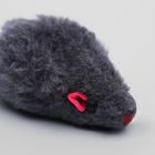 Мышь меховая однотонная 6.5 см, серая - Фото 2