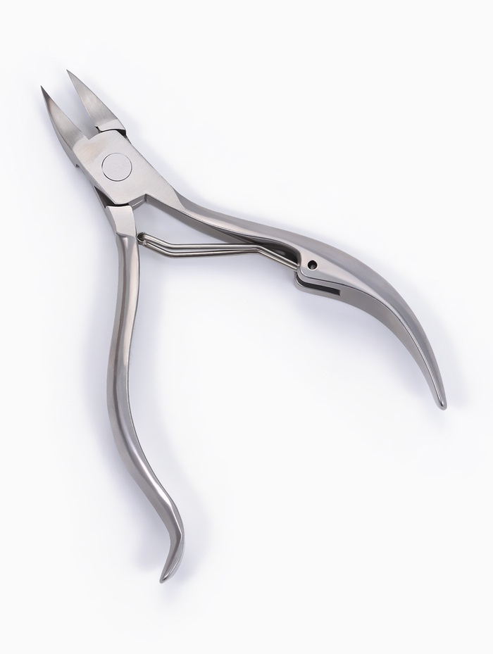 Кусачки педикюрные, с колпачком, изогнутая ручка, изогнутое лезвие, 11 см, длина лезвия-15 мм - Фото 1