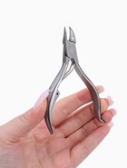 Кусачки педикюрные, с колпачком, изогнутая ручка, изогнутое лезвие, 11 см, длина лезвия-15 мм - Фото 3