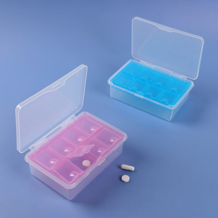 Таблетница, 9 секций, цвет МИКС - Фото 1