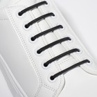 Набор шнурков для обуви, 10 шт, силиконовые, круглые, d = 3 мм, 4 см, цвет чёрный - Фото 2