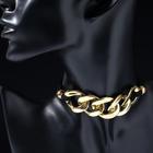 Чокер «Цепь» классические звенья, цвет чёрный в золоте, 30 см - фото 9728146